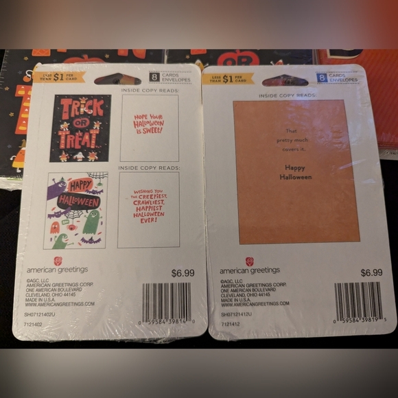 Halloween American Greetings Cards includes 7 packs of 8 cards each - Picture 2 of 9